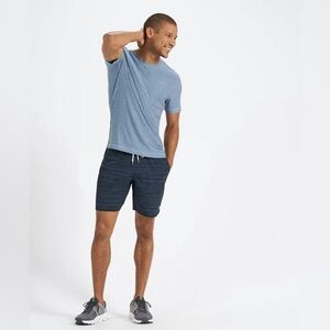 Vuori Strato Tech Tee Heathered Blue Mens Athletic Shirt